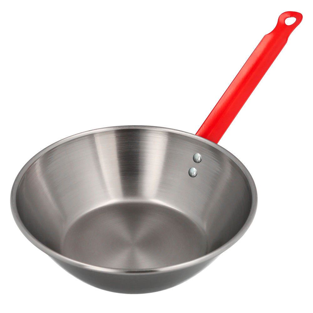 Polished deep frying pan with handle 36 cm