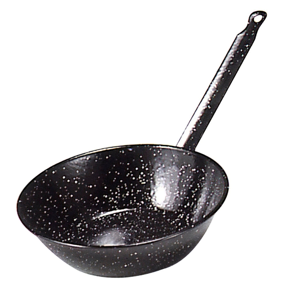 30 cm double deep frying pan with enameled handle