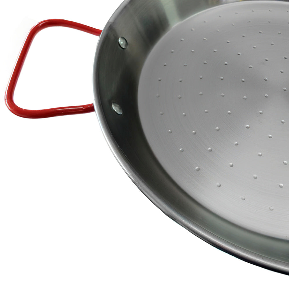 55 cm polished Valencian paella pan for 16 people