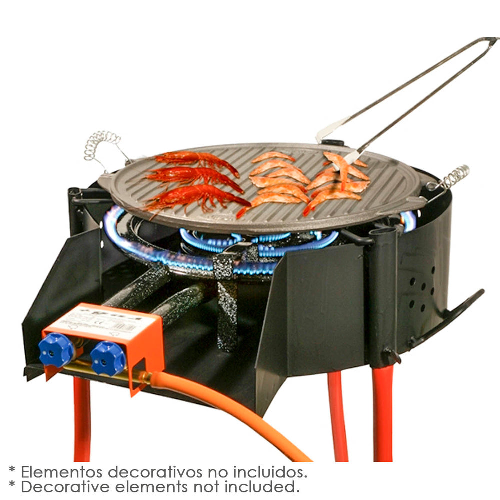 Barbacoa rustica multiusos ø 60 cm valida para carbón, leña y paelleros.