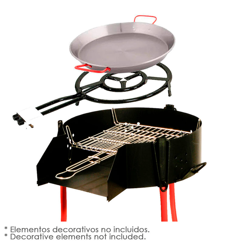 Barbacoa rustica multiusos ø 60 cm. valida para carbon, leña y paelleros