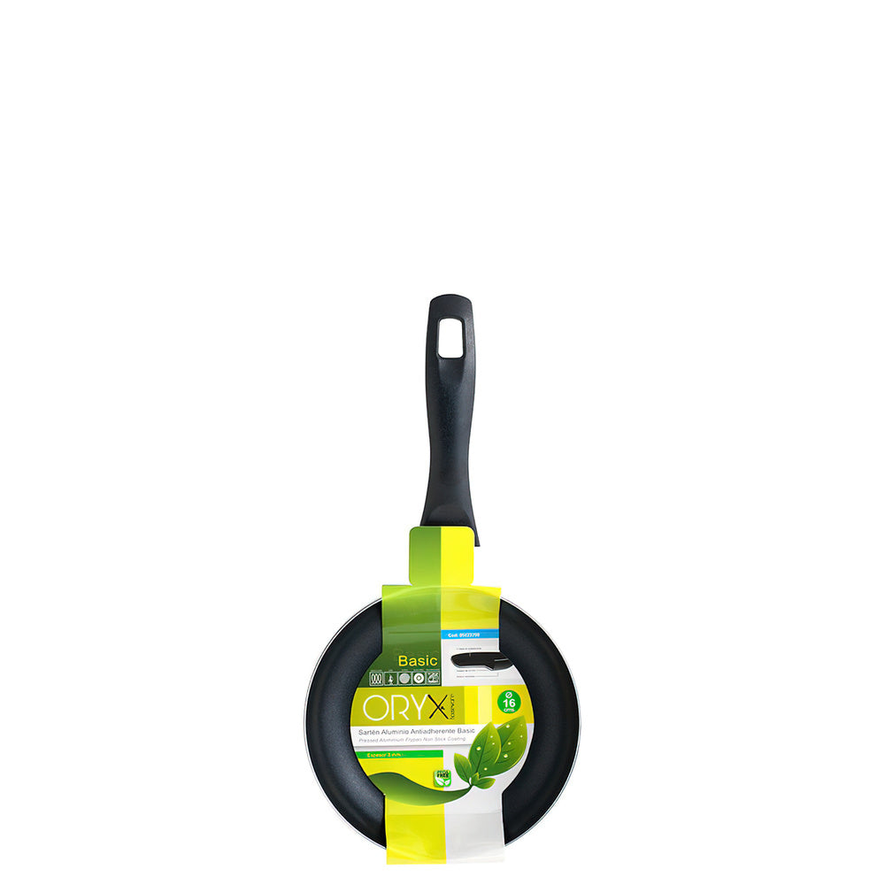 Oryx non-stick aluminum frying pan, basic, high resistance, suitable for induction, PFOA free, 16 cm diameter, 3 mm thick