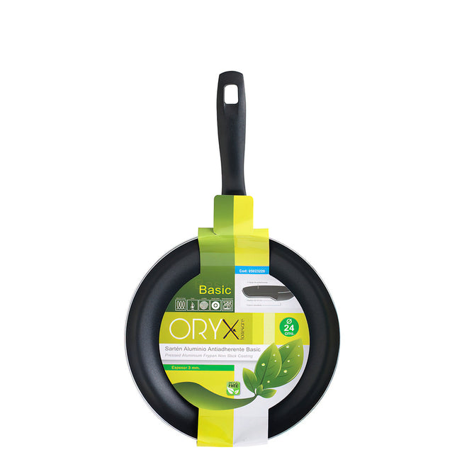 Oryx sartén aluminio antiadherente basic, alta resistencia, apta inducción, libre PFOA, diámetro 24 cm, espesor 3 mm