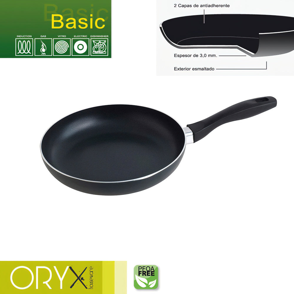 Oryx Basic Non-stick Aluminum Frying Pan, High Resistance, Induction Compatible, PFOA-free, 24 cm Diameter, 3 mm Thickness