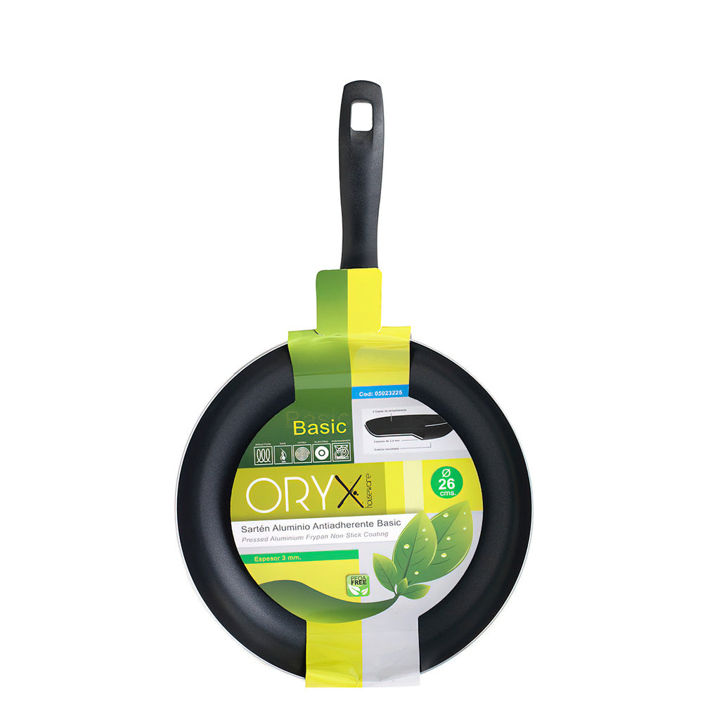 Oryx Basic non-stick aluminum frying pan, high resistance, induction-compatible, PFOA-free, 26 cm diameter, 3 mm thickness