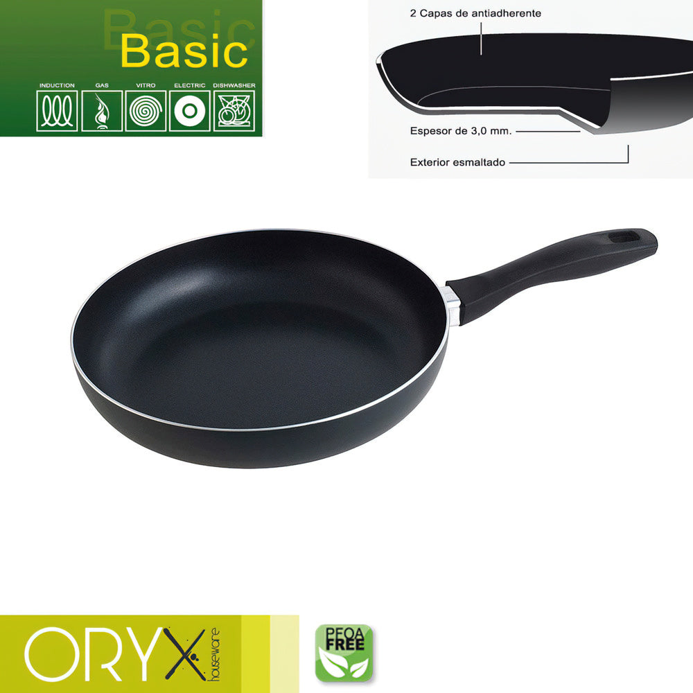 Oryx Basic non-stick aluminum frying pan, high resistance, induction-compatible, PFOA-free, 26 cm diameter, 3 mm thickness