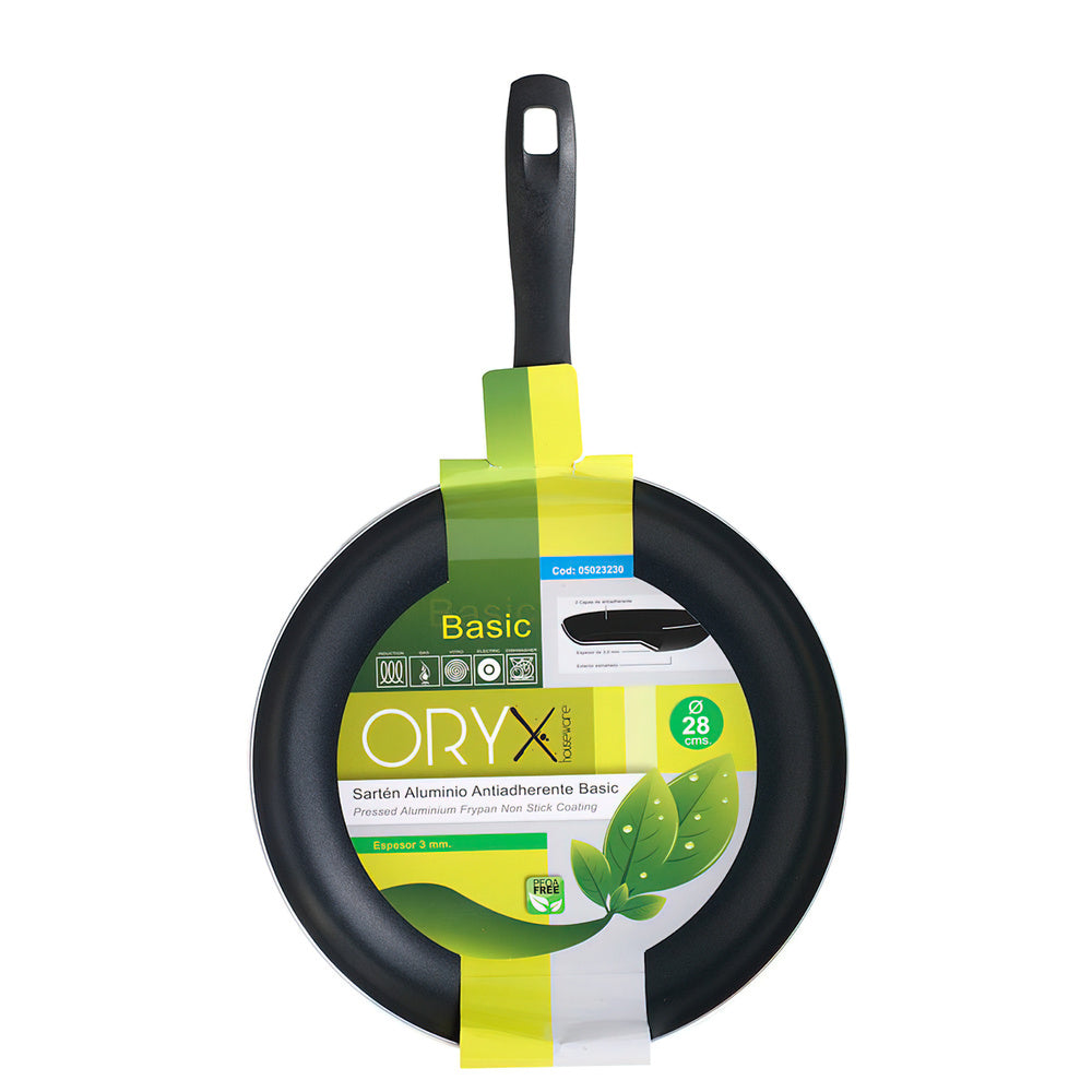Oryx non-stick aluminum frying pan, basic, high resistance, induction compatible, PFOA free, 28 cm diameter, 3 mm thickness