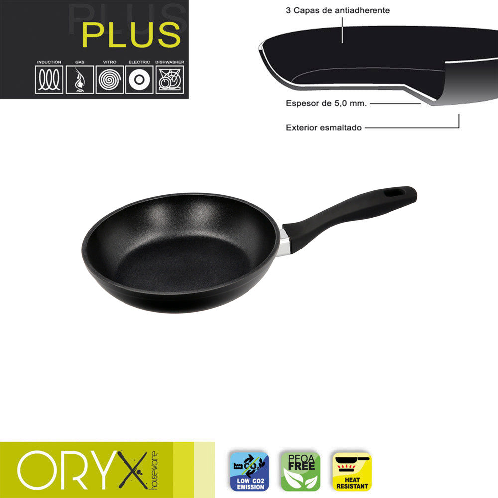 Oryx non-stick aluminum frying pan plus, forged, induction compatible, PFOA-free, 20 cm diameter, 5 mm thickness