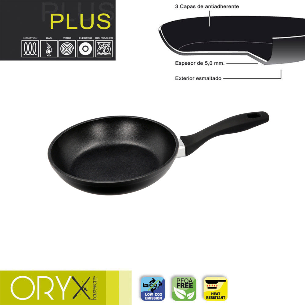 Oryx non-stick aluminum frying pan plus, forged, induction hob suitable, PFOA-free, 22 cm diameter, 5 mm thickness