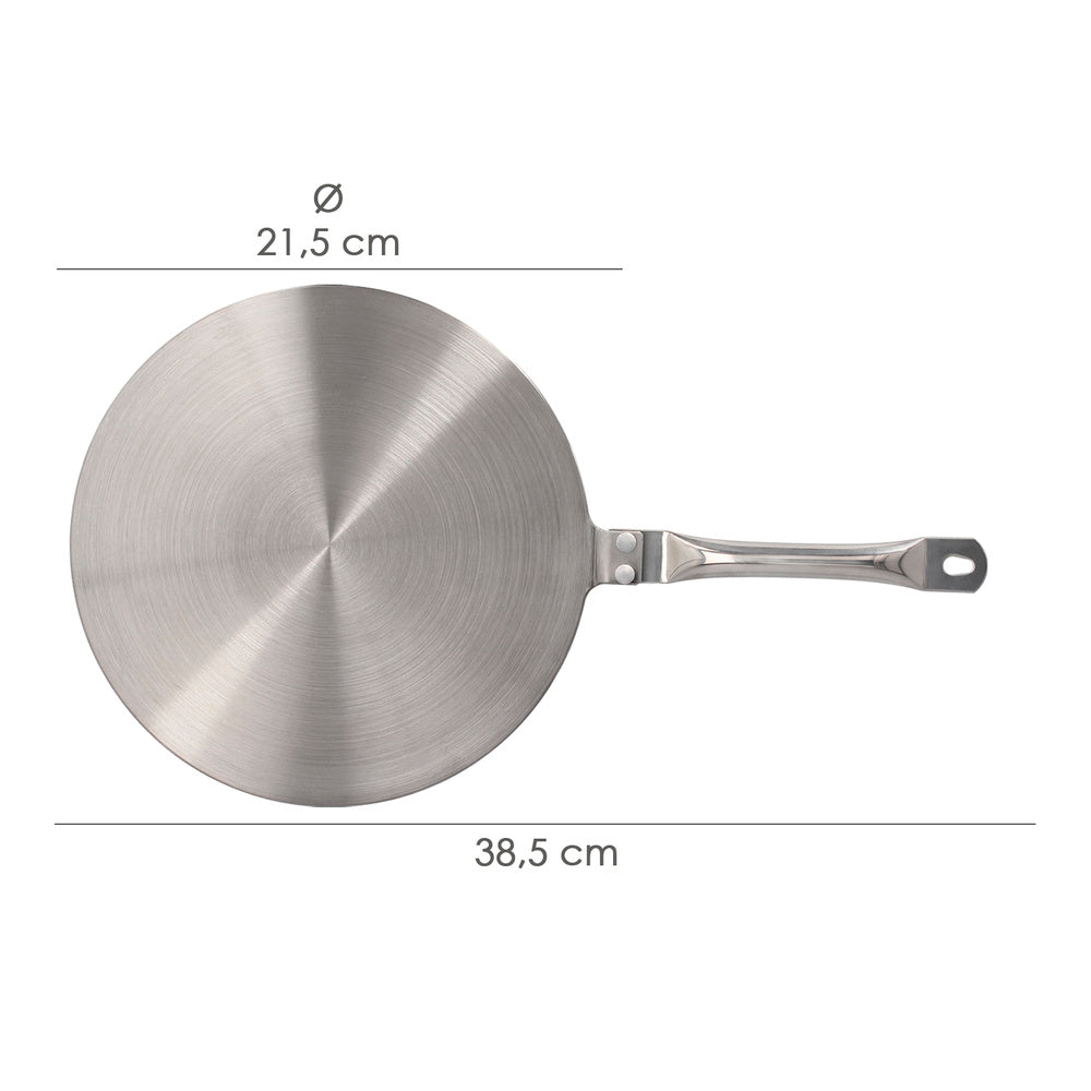 Induction / ceramic hob adapter ø 21.5 cm 3 layers stainless steel / aluminium