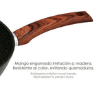 Sarten aluminio forjado antiadherente ø 24 x 5 cm mango engomado / 5 capas / acabado piedra / apta para todo tipo de cocinas
