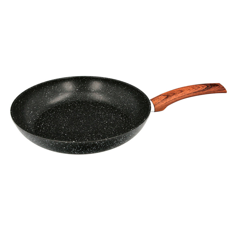 Sartén aluminio forjado antiadherente ø 28 x 5,5 cm. mango engomado / 5 capas / acabado piedra / apta para todo tipo de cocinas