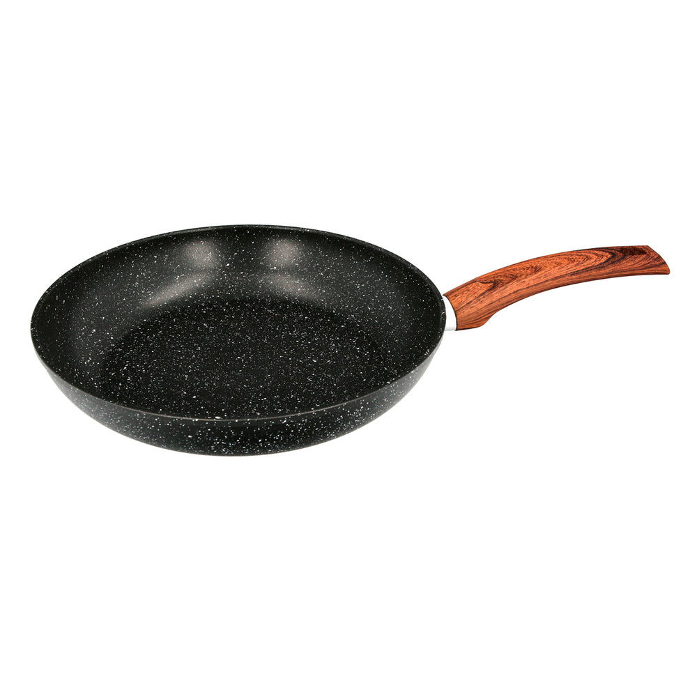 Non-stick forged aluminum pan ø 28 x 5.5 cm rubberized handle / 5 layers / stone finish / suitable for all types of cooktops