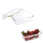 Recipiente hermético cristal rectangular 550 ml. 16.7 x 11.8 x 6.2 (alt) cm