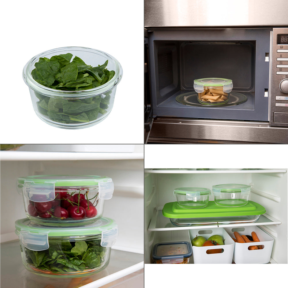 Round airtight glass container 400 ml. Ø 125 x 7 (h) cm
