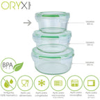 Recipiente hermético cristal redondo 400 ml. Ø 125 x 7 (alt) cm
