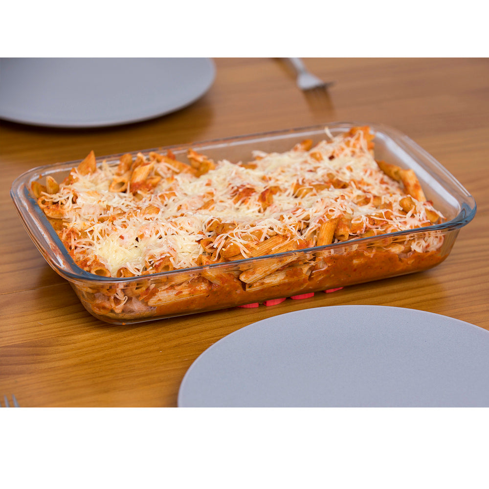 Rectangular glass baking dish with lid 2 liters 36 x 22 x 6.5 (H) cm