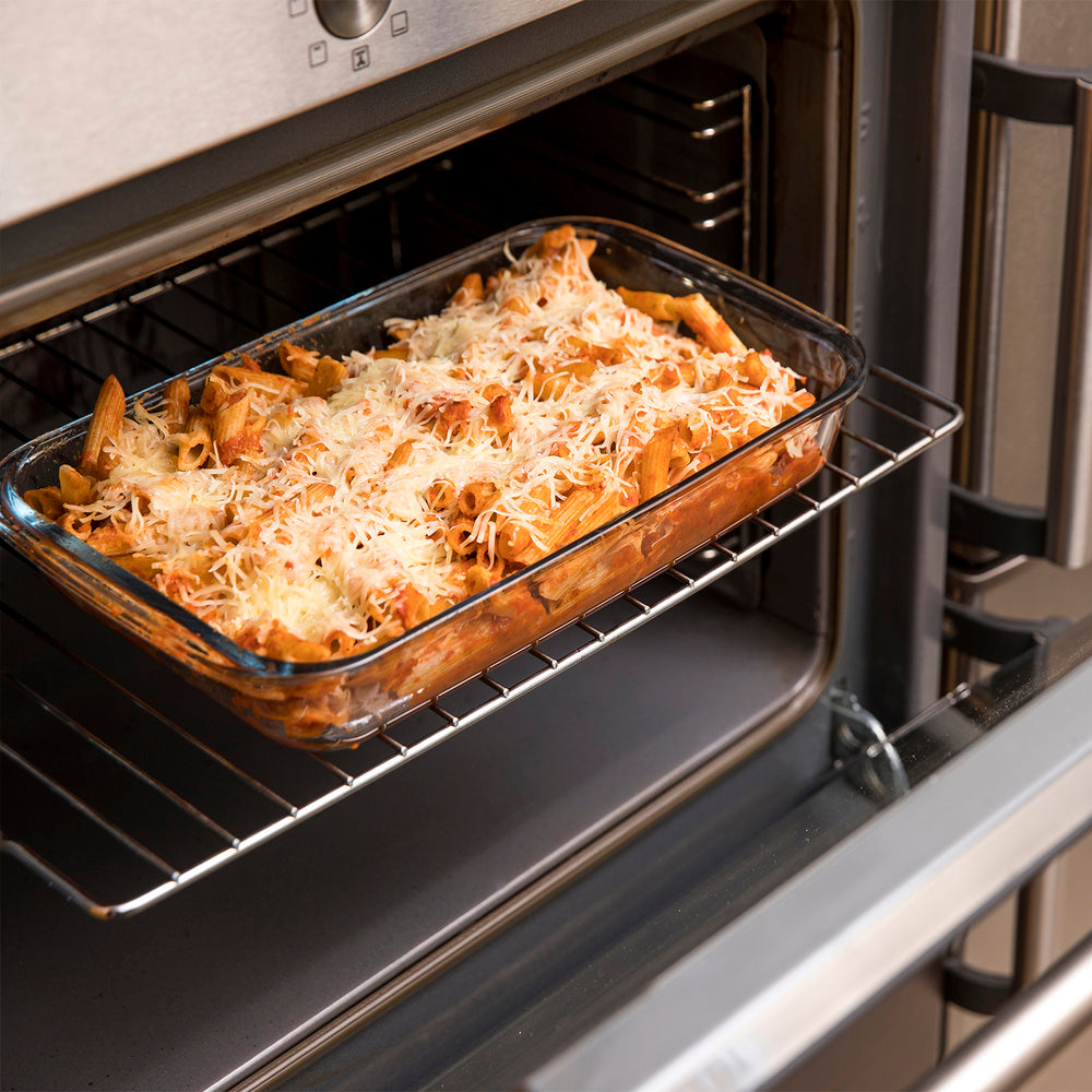 Rectangular glass baking dish with lid 2 liters 36 x 22 x 6.5 (H) cm