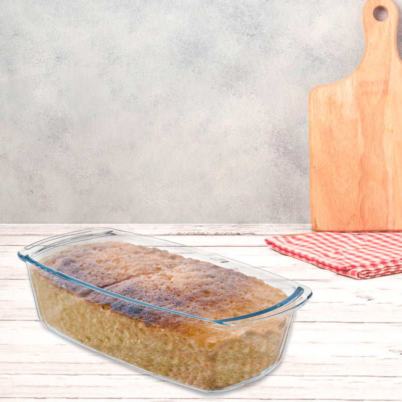 Fuente cristal para horno, 1.5 litros, molde especial reposteria, 27x14x7 cm