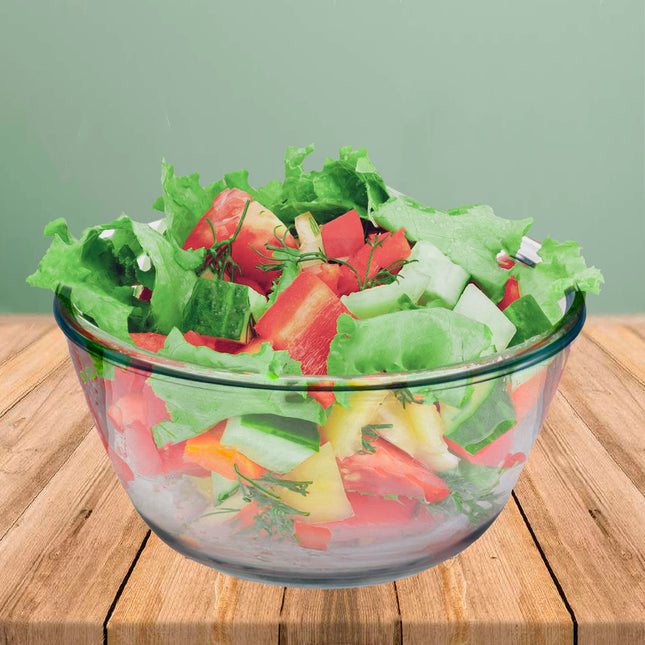 Bol de cristal, ideal para mezclas. 2.0 litros. libre BPA, cristal de borosilicato.ensaladas, postres, cocina, resposteria