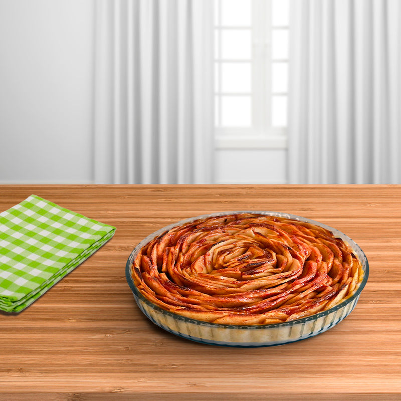 Molde rizado horno cristal borosilicato ø 28 cm. ideal postres, cocina, resposteria, tartas, quiche, libre BPA