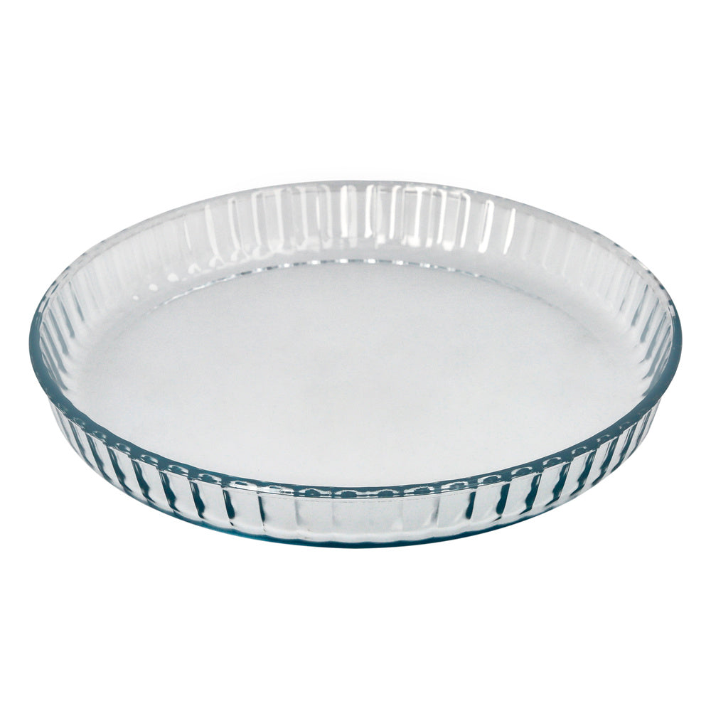 Borosilicate glass fluted oven mold ø 28 cm ideal for desserts, baking, pastries, cakes, quiches, BPA free