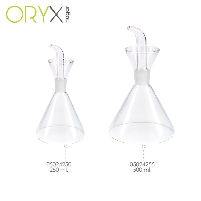 Aceitera de cristal con sistema  antigoteo, capacidad 500 ml