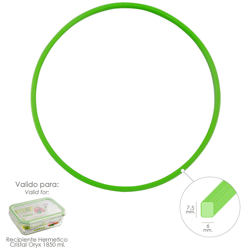Anillo silicona para recipiente hermetico cristal rectangular 1850 ml