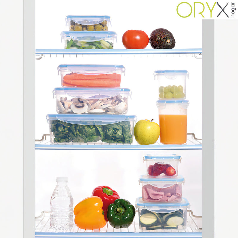 Recipiente hermetico plástico rectangular 800 ml. 20.5x13x6 (alt.) cm