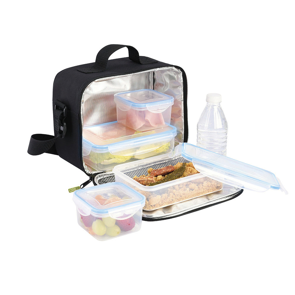 Insulated bag with 4 airtight plastic containers. (2x800 ml + 2x400 ml.)