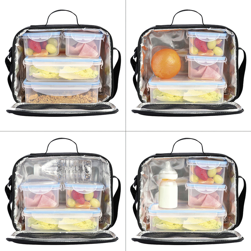 Insulated bag with 4 airtight plastic containers. (2x800 ml + 2x400 ml.)