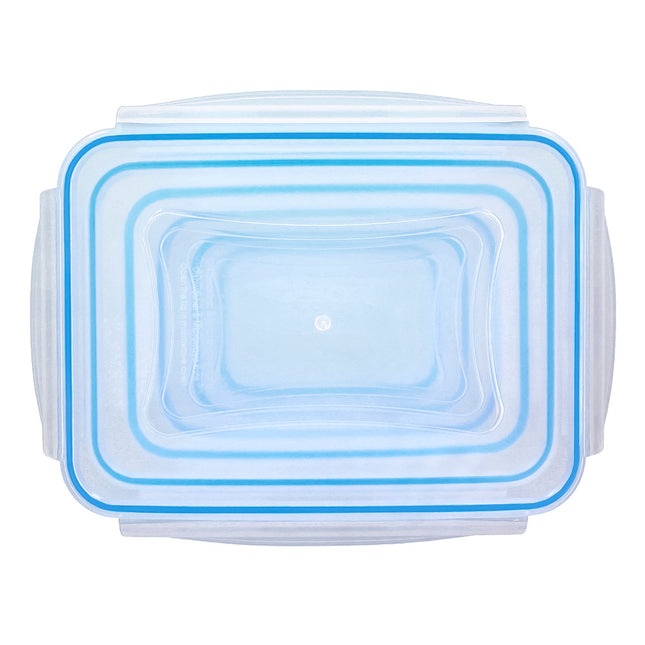 Juego recipientes cierres hermeticos plástico rectangulares (6 piezas)