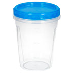 Set of 3 round plastic containers, 1 liter
