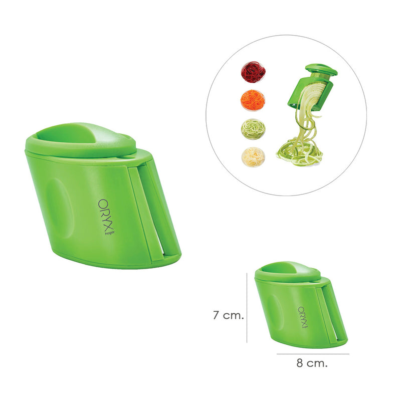 Cortador de verduras doble cuchilla inoxidable, forma en espiral