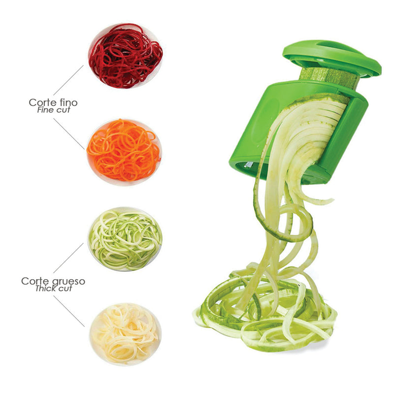 Cortador de verduras doble cuchilla inoxidable, forma en espiral