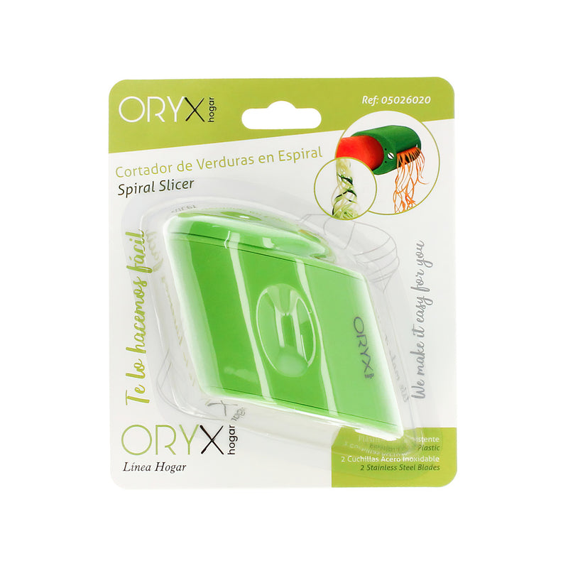 Cortador de verduras doble cuchilla inoxidable, forma en espiral
