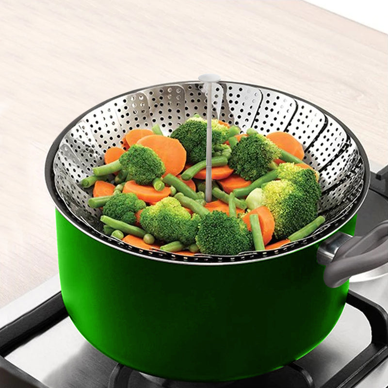 Cesta vaporera acero inoxidable, plegable ø 13,5 / 23 cm. cocina al vapor