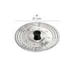 Tapadera multiusos acero inoxidable ø 21 cm uso tapa anti salpicaduras y escurridor. Tapadera adpatable diferentes medidas