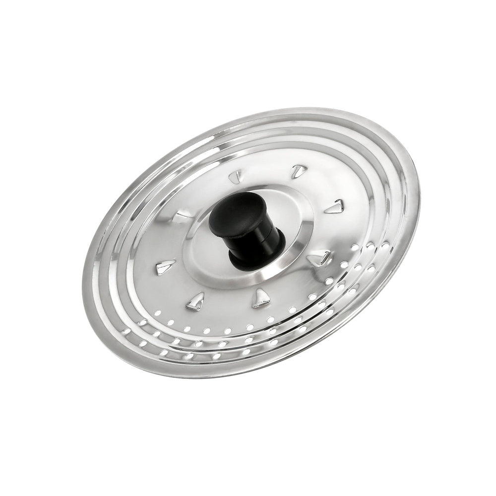 Multi-purpose stainless steel lid ø 21 cm - use as a splatter guard or colander. Adaptable to different sizes.