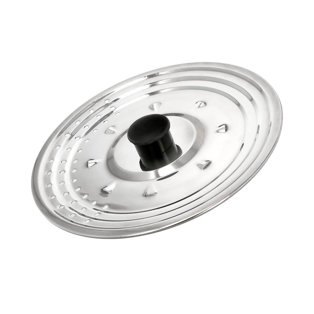 Tapadera multiusos acero inoxidable ø 25 cm uso tapa anti salpicaduras y escurridor. Tapadera adpatable diferentes medidas