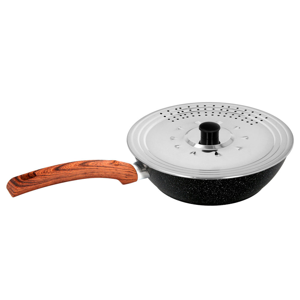 Multipurpose stainless steel lid ø 28 cm, can be used as a splatter guard and colander. Adaptable lid for different sizes.