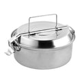 Fiambrera metalica de acero inoxidable con 2 platos ø 18 cm lunch box, fiambrera metalica, porta alimentos metalico,