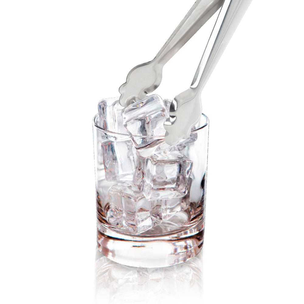 Pinzas para hielo de acero inoxidable con muelle de apertura automatica. Longitud 19 cm