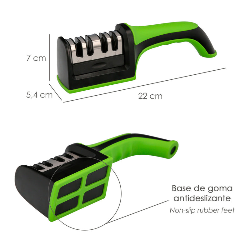 Afilador cocina cuchillos tijeras, 4 etapas con mango