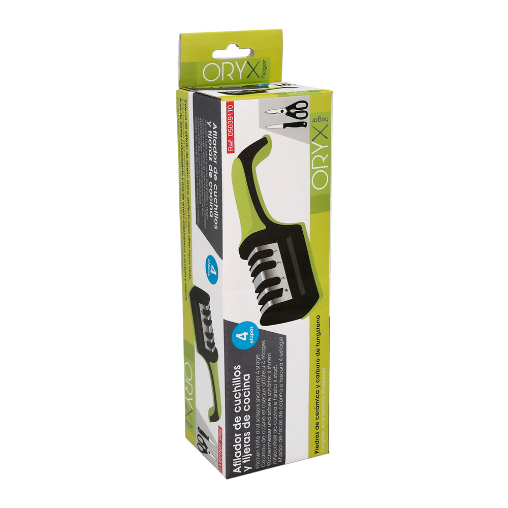 Afilador cocina cuchillos tijeras, 4 etapas con mango