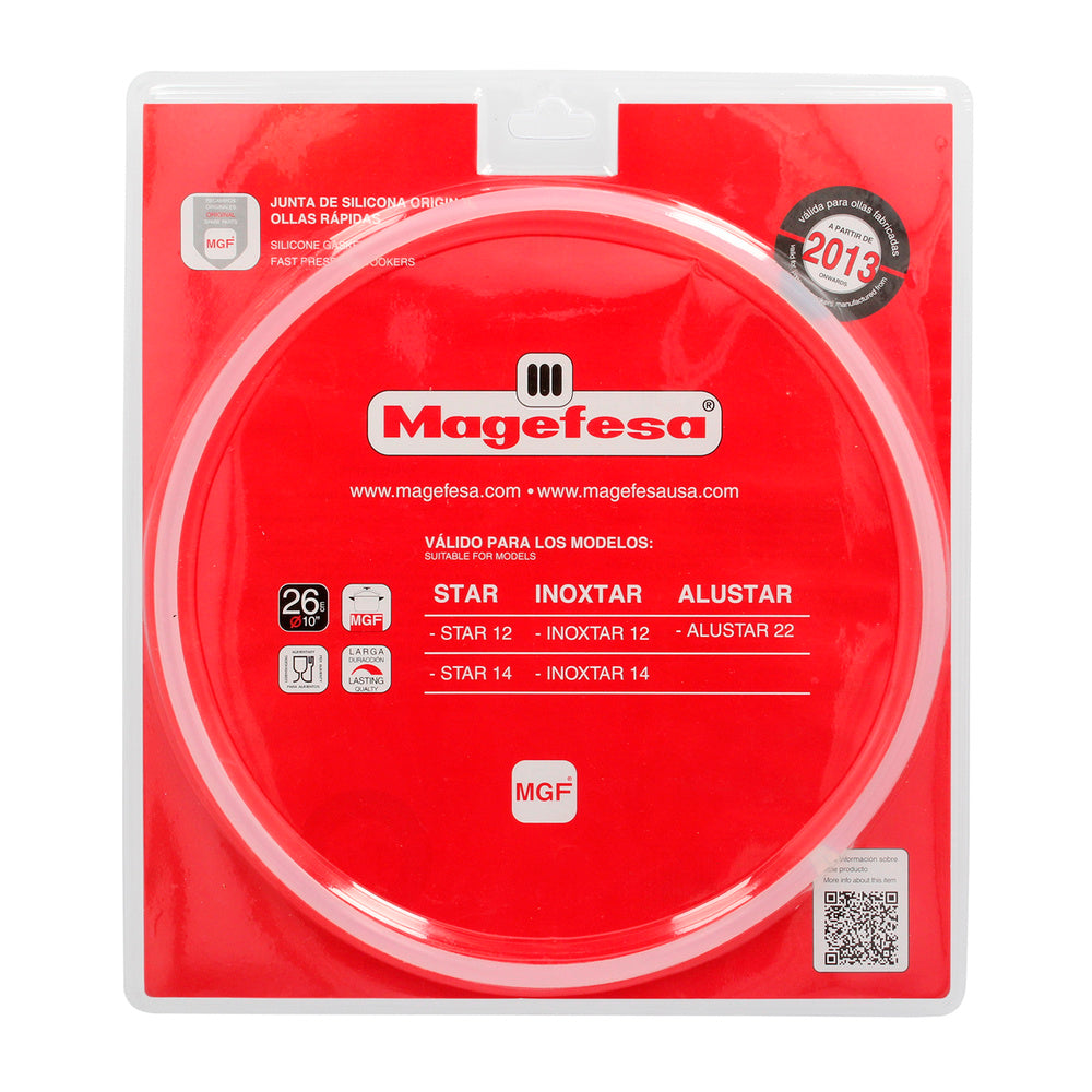 Junta de silicone para panela Magefesa Ø26cm panela de pressão Magefesa Alustar / Star / Inoxtar. Peça de substituição original.