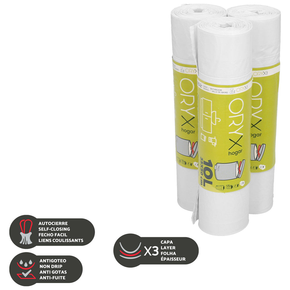 Easy-tie garbage bags 10 liters roll 20 bags