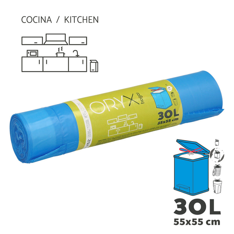 Bolsa basura cierre fácil 30 litros rollo 15 bolsas