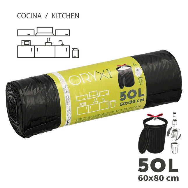 Bolsa basura cierre fácil 50 litros rollo 10 bolsas