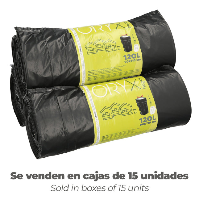 Bolsa basura cierre fácil 120 litros rollo 10 bolsas